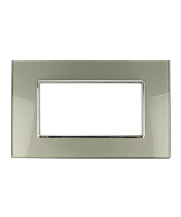 SANDASDON Placca Cristal 4M Titanio Effetto Vetro Compatibile Con Con Bticino Axolute