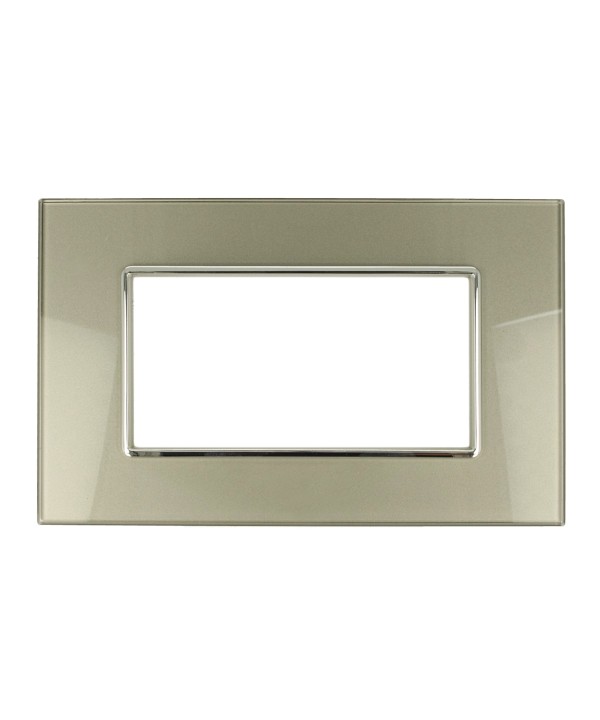 SANDASDON Placca Cristal 4M Bronzo Effetto Vetro Compatibile Con Con Bticino Axolute