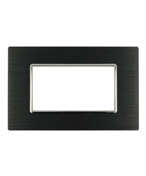 SANDASDON Placca Luxury 4M In Metallo Satinato Colore Nero Compatibile Con Con Bticino Axolute