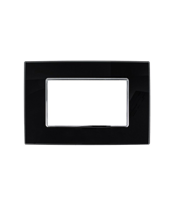 SANDASDON Placca Cristal 4M Nero Effetto Vetro Compatibile Con Con Bticino Axolute