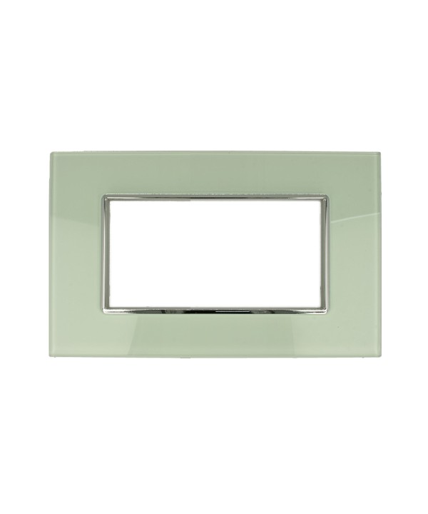 SANDASDON Placca Cristal 4M Verde Biancastro Effetto Vetro Compatibile Con Con Bticino Axolute