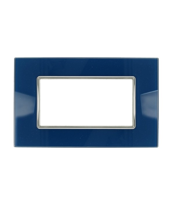 SANDASDON Placca Cristal 4M Blu Capri Effetto Vetro Compatibile Con Con Bticino Axolute