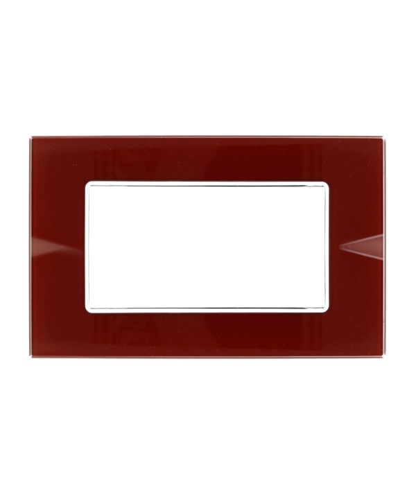 SANDASDON Placca Cristal 4M Rosso Pompeiano Effetto Vetro Compatibile Con Con Bticino Axolute