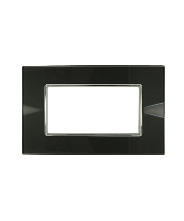 SANDASDON Placca Cristal 4M Acciaio Scuro Effetto Vetro Compatibile Con Con Bticino Axolute