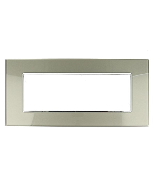 SANDASDON Placca Cristal 6M Titanio Effetto Vetro Compatibile Con Con Bticino Axolute