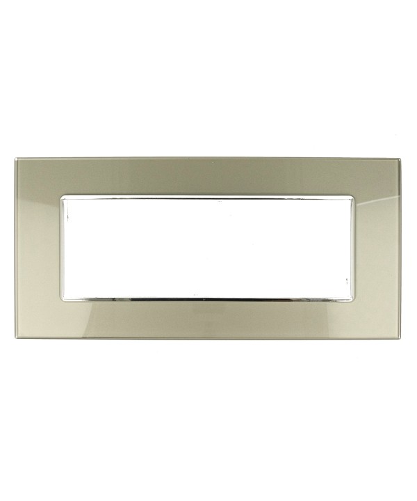 SANDASDON Placca Cristal 6M Bronzo Effetto Vetro Compatibile Con Con Bticino Axolute