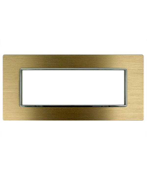SANDASDON Placca Luxury 6M In Metallo Satinato Colore Oro Compatibile Con Con Bticino Axolute