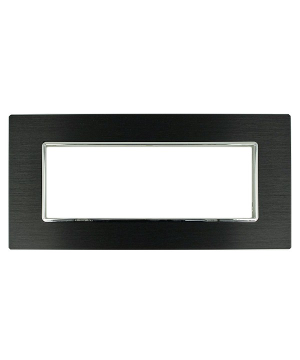 SANDASDON Placca Luxury 6M In Metallo Satinato Colore Nero Compatibile Con Con Bticino Axolute
