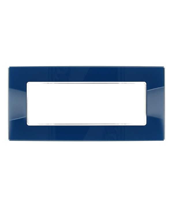 SANDASDON Placca Cristal 6M Blu Capri Effetto Vetro Compatibile Con Con Bticino Axolute