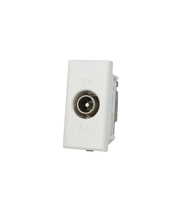 SANDASDON Presa TV Passante Maschio Bianco Compatibile Con Bticino Axolute