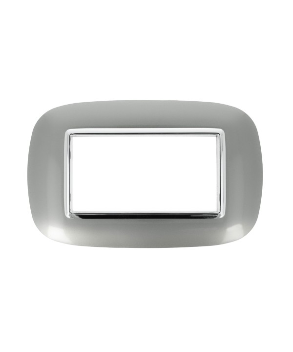 SANDASDON Placca Oval 4M Silver Compatibile Con Con Bticino Axolute