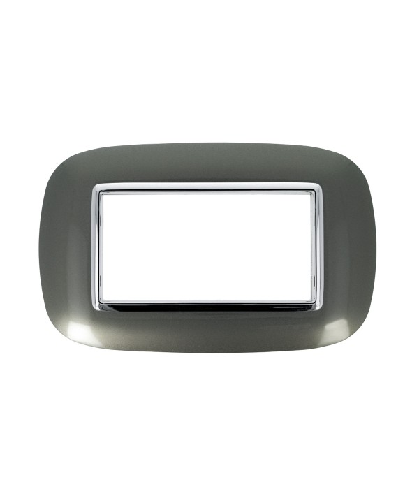 SANDASDON Placca Oval 4M Acciaio Scuro Compatibile Con Con Bticino Axolute