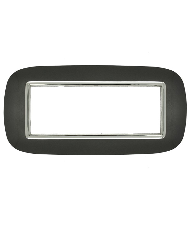 SANDASDON Placca Oval 6M Acciaio Scuro Compatibile Con Con Bticino Axolute