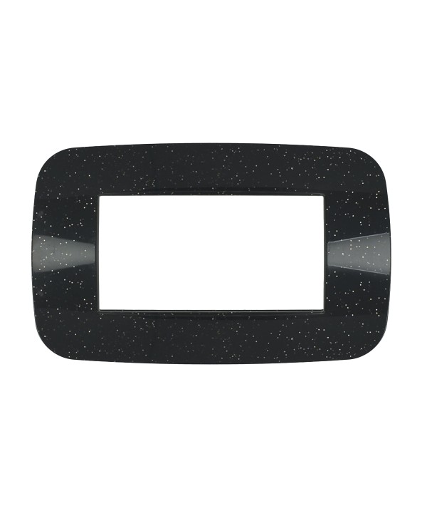 SANDASDON Placca Futura 4M Nero Flash Compatibile Con Con Bticino Axolute