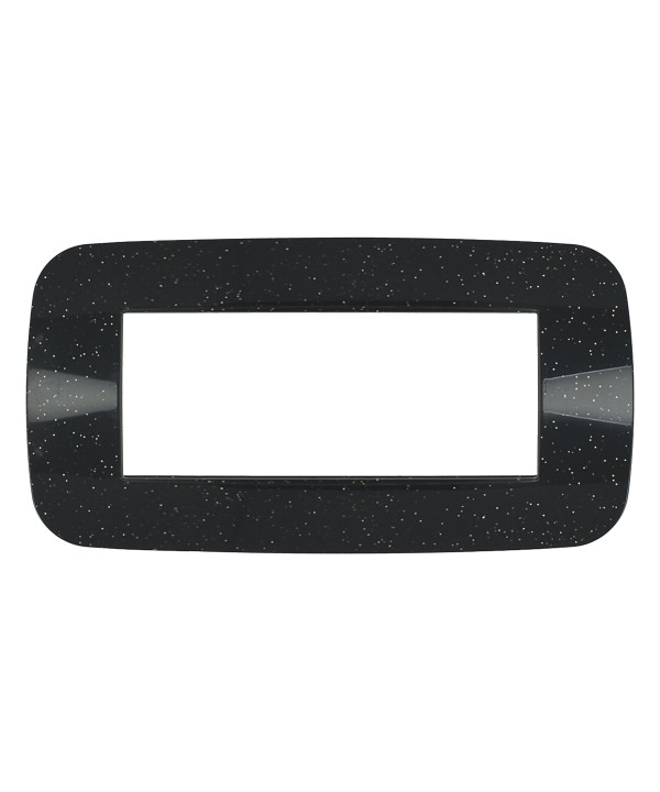 SANDASDON Placca Futura 6M Nero Flash Compatibile Con Con Bticino Axolute