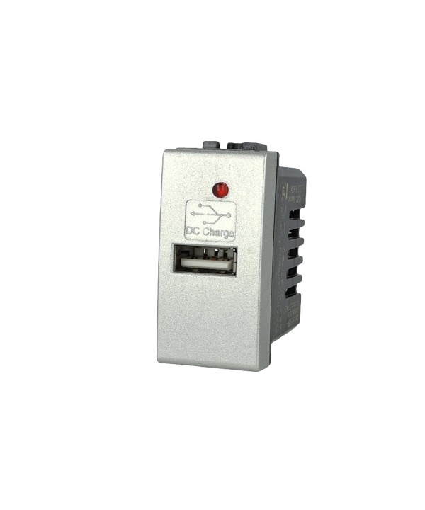 SANDASDON Modulo Caricatore USB 5V 2,1A Grigio Compatibile Con Bticino Living