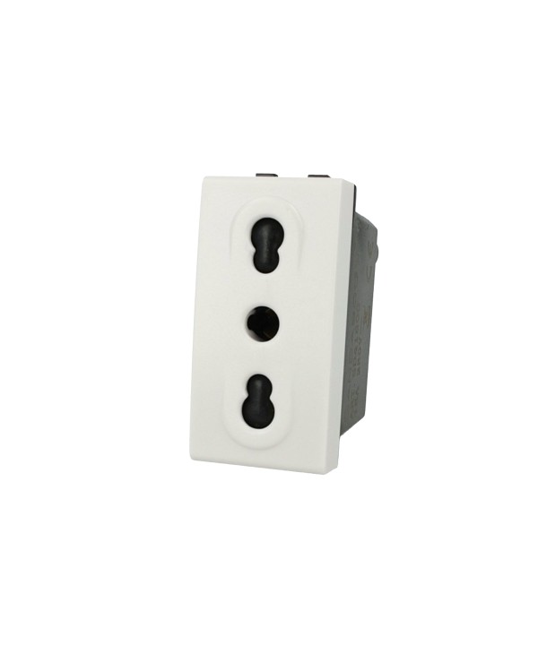SANDASDON Presa Bipasso Bivalente 2P+T 10/16A Bianco Compatibile Con Bticino Living