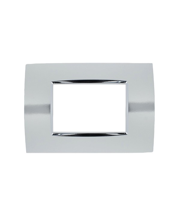 SANDASDON Placca Quadra 3M Cromo Lucido Compatibile Con Bticino Living