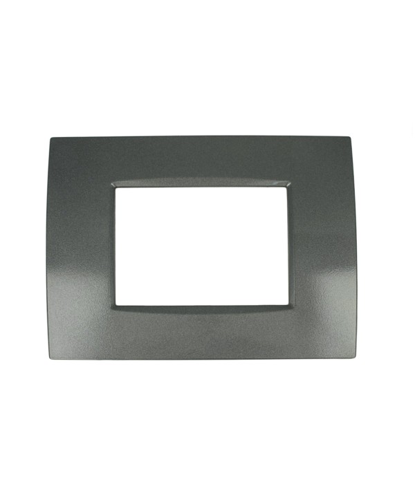 SANDASDON Placca Quadra 3M Acciaio Scuro Compatibile Con Bticino Living