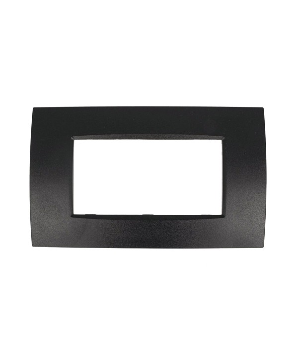 SANDASDON Placca Quadra 4M Nera Compatibile Con Con Bticino Living