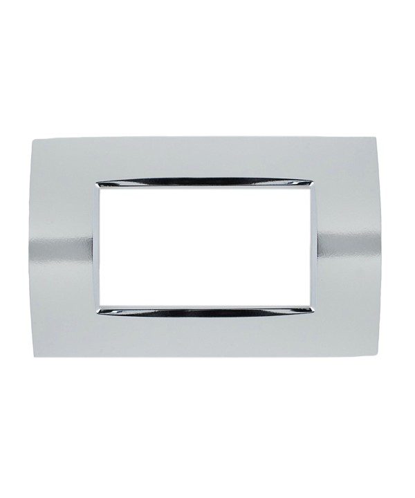 SANDASDON Placca Quadra 4M Cromo Lucido Compatibile Con Con Bticino Living