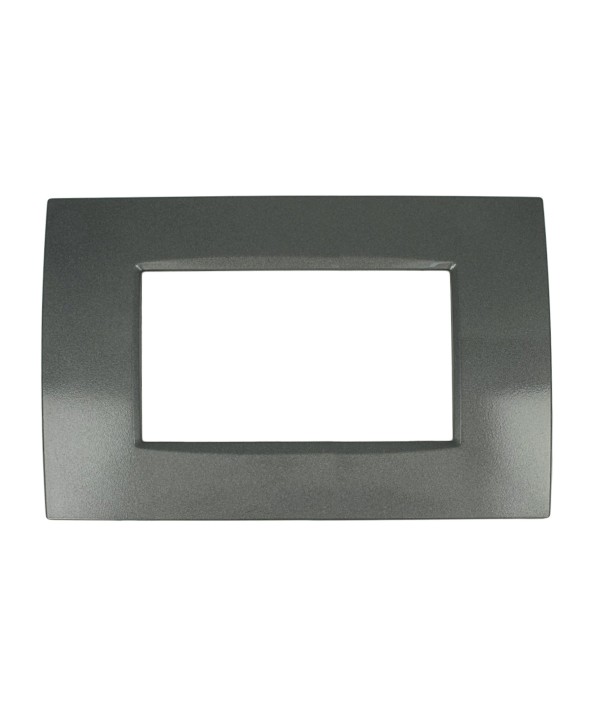 SANDASDON Placca Quadra 4M Acciaio Scuro Compatibile Con Con Bticino Living