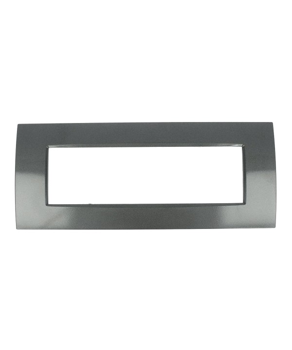 SANDASDON Placca Quadra 7M Acciaio Scuro Compatibile Con Con Bticino Living