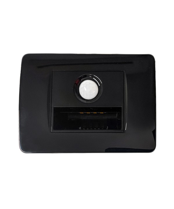 SANDASDON Segnapasso Led Con Sensore Nero 220V 1,6W Caldo 3500K Per Scatola 503 Compatibile Con Bticino Matix