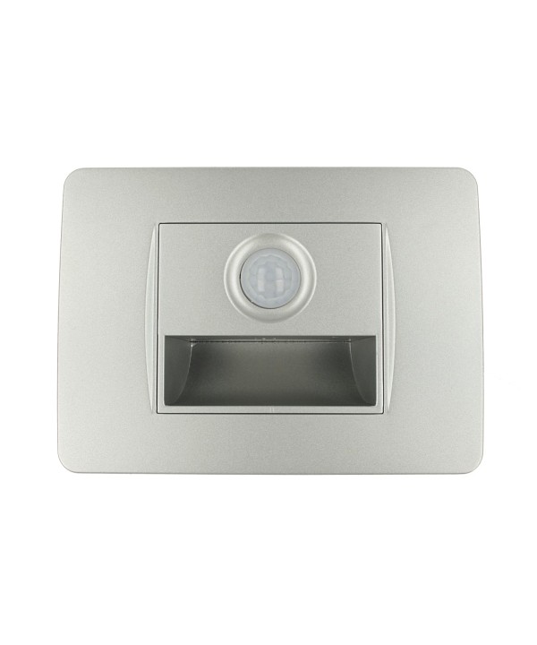 SANDASDON Segnapasso Led Con Sensore Silver 220V 1,6W Freddo 6500K Per Scatola 503 Compatibile Con Bticino Matix