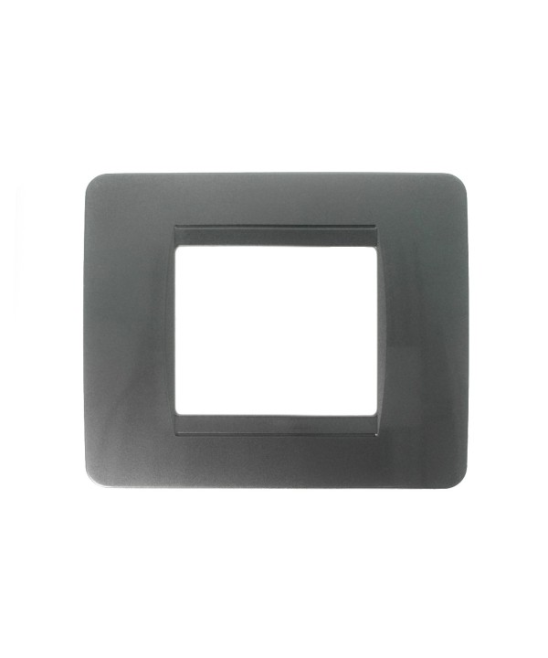 SANDASDON Placca Classic 2M Colore Acciaio Scuro Compatibile Con Con Bticino Matix
