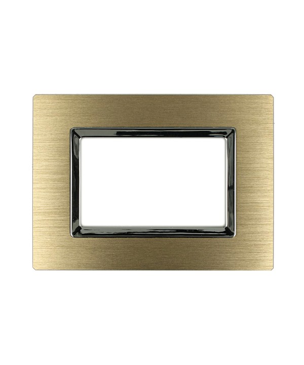 SANDASDON Placca Elegance 3M In Metallo Satinato Colore Oro Compatibile Con Bticino Matix