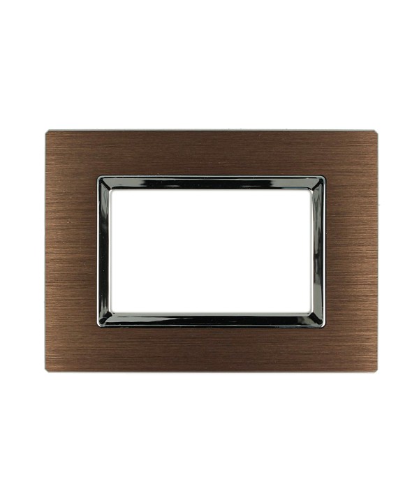 SANDASDON Placca Elegance 3M In Metallo Satinato Colore Brown Marrone Compatibile Con Bticino Matix