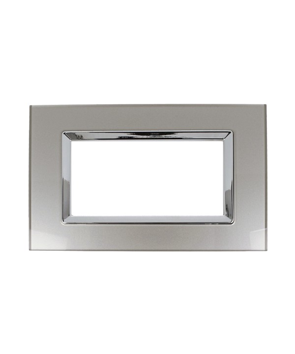 SANDASDON Placca Elegance In Vetro Cristallo Plexiglass Lucido 4M Bronzo Compatibile Con Bticino Matix