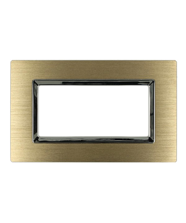 SANDASDON Placca Elegance 4M In Metallo Satinato Colore Oro Compatibile Con Bticino Matix