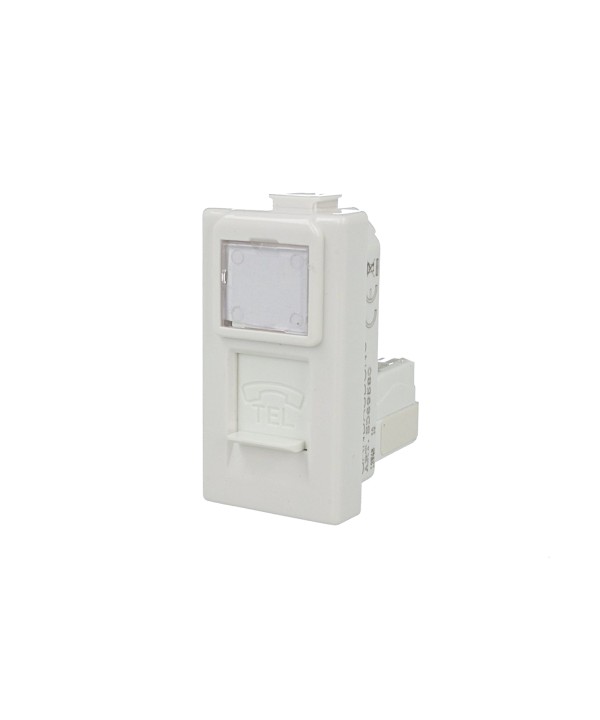 SANDASDON Presa Telefonica RJ11 Bianco Con Coperchio Compatibile Con Bticino Matix