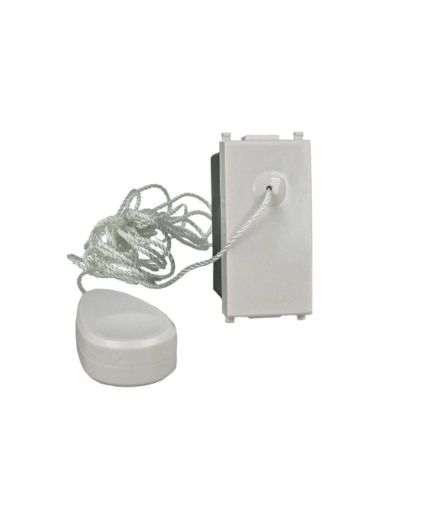 ETTROIT Pulsante Tirante Con Corda 1P 10A Colore BIANCO Compatibile Con Vimar Plana