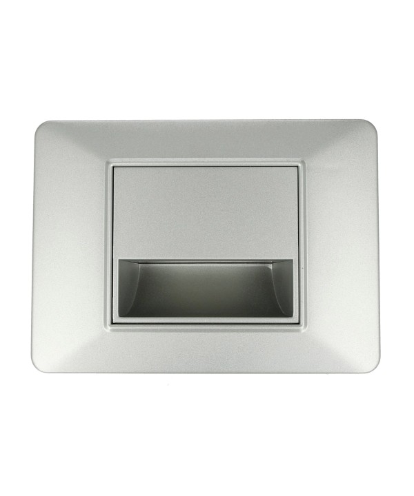 SANDASDON Segnapasso Led Silver 220V 1,6W Freddo 6500K Per Cassette 503 Compatibile Con Vimar Plana