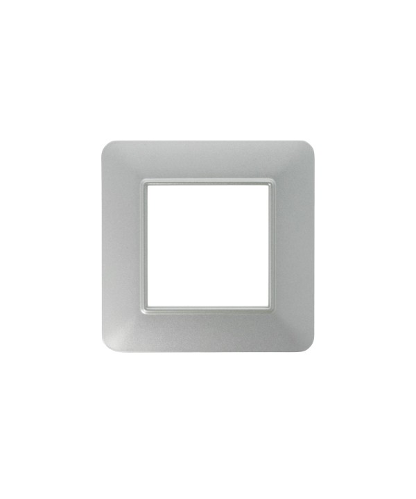 SANDASDON Placca Basic 2M Silver Compatibile Con Vimar Plana