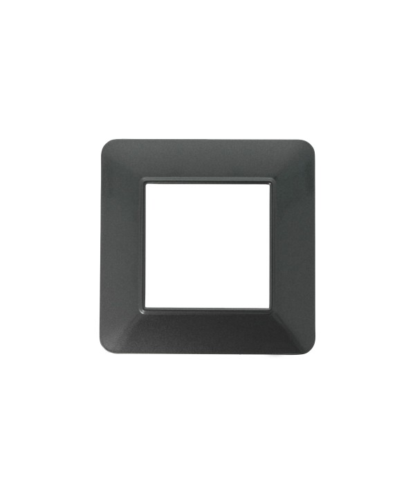 SANDASDON Placca Basic 2M Acciaio Scuro Compatibile Con Vimar Plana