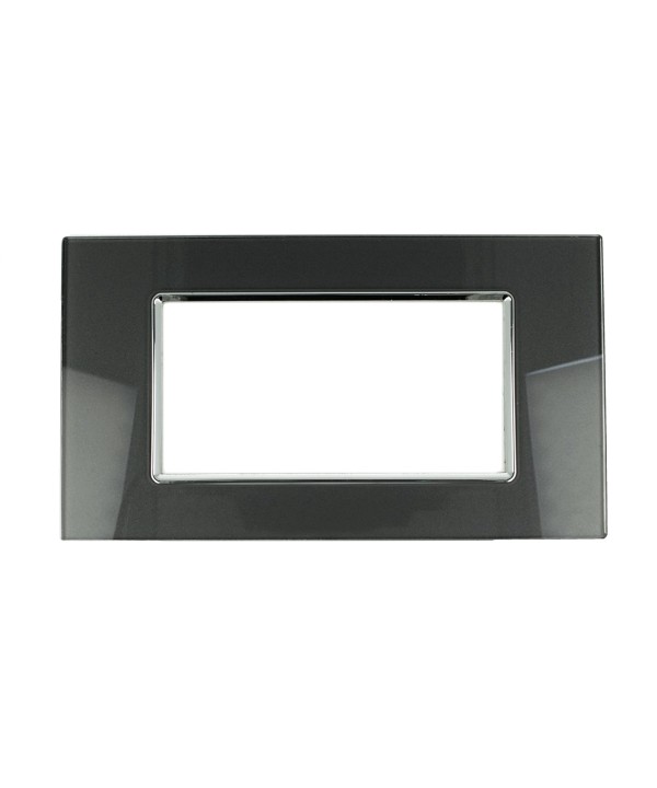 SANDASDON Placca Vitra 4M Acciaio Scuro Compatibile Con Con Vimar Plana