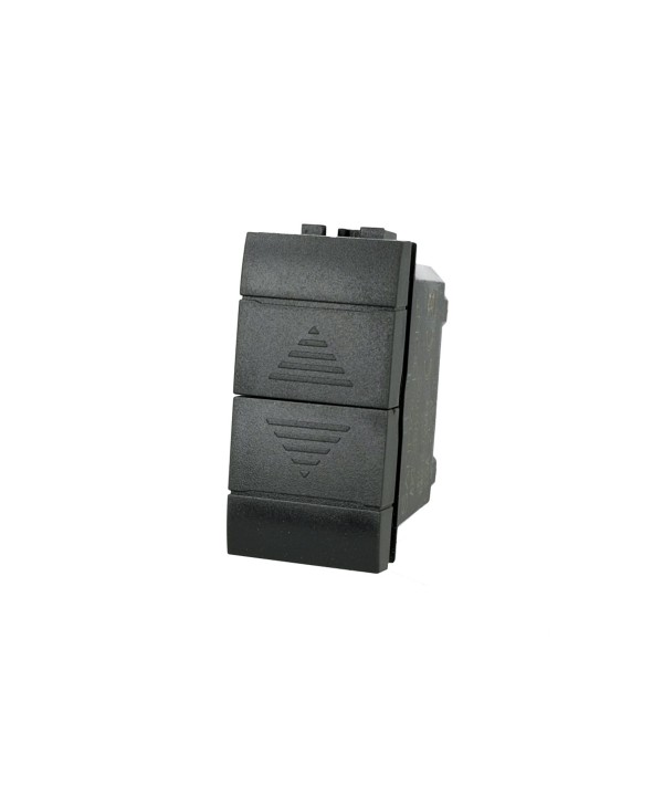 SANDASDON Pulsante Doppio Tasto Saliscendi 1P+1P Nero Compatibile Con Bticino Living