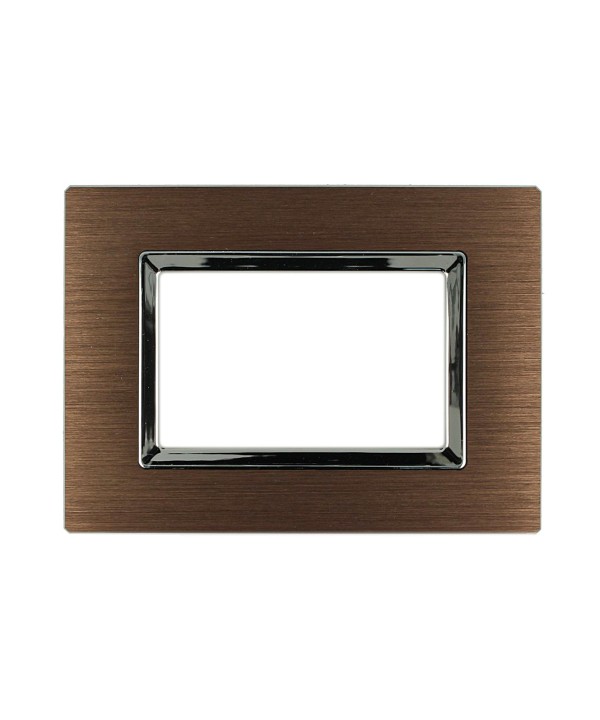 SANDASDON Placca Reflex 3M In Metallo Satinato Colore Brown Compatibile Con Con Bticino Living