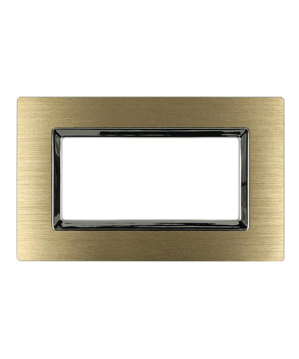 SANDASDON Placca Reflex 4M In Metallo Satinato Colore Oro Compatibile Con Con Bticino Living