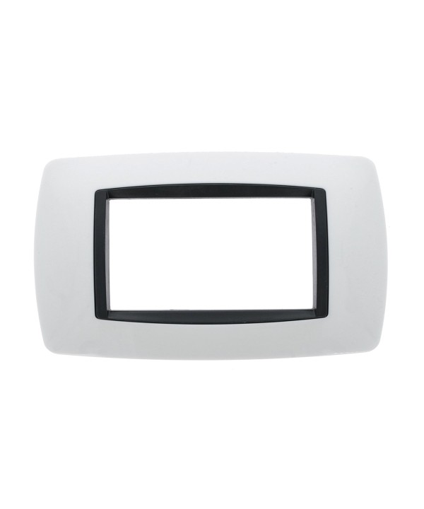 SANDASDON Placca Bombe 4M Bianca Con Interno Nero Compatibile Con Bticino Living International
