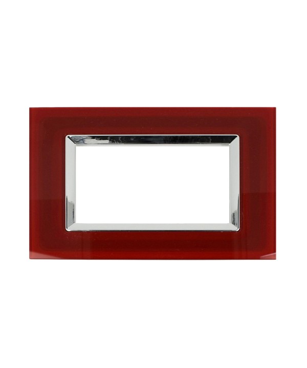SANDASDON Placca Plexi 4M Rosso Pompeiano Plexiglass Compatibile Con Bticino Living