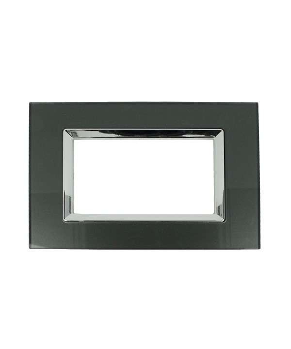 SANDASDON Placca Plexi 4M Acciaio Scuro Plexiglass Compatibile Con Bticino Living