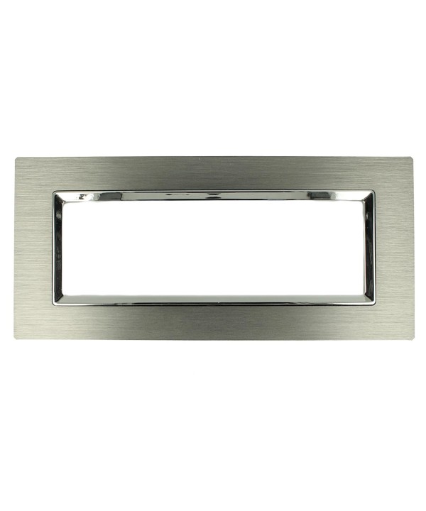 SANDASDON Placca Reflex 7M In Metallo Satinato Colore Argento Ossidato Compatibile Con Con Bticino Living