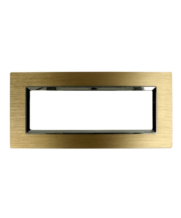 SANDASDON Placca Reflex 7M In Metallo Satinato Colore Oro Compatibile Con Con Bticino Living