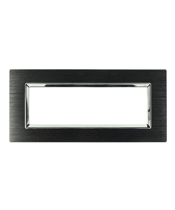 SANDASDON Placca Reflex 7M In Metallo Satinato Colore Nero Compatibile Con Con Bticino Living