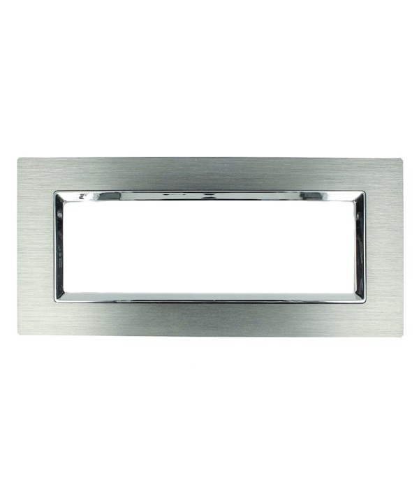 SANDASDON Placca Reflex 7M In Metallo Satinato Colore Argento Compatibile Con Con Bticino Living